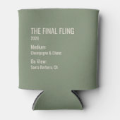 Schickes Minimal-Museumsetikett Junggesellinnenabs Dosenkühler (Vorderseite)