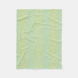 Schickes Mint-Faux-Gold-Glitter-Cheetah-Druck-Mono Fleecedecke