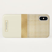 Schickes modernes Goldelfenbein Stripes Muster mit Case-Mate iPhone Hülle (Rückseite (Horizontal))
