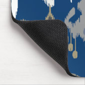 Schickes modernes graues blaues ikat Stammes- Mousepad (Ecke)