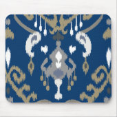 Schickes modernes graues blaues ikat Stammes- Mousepad (Vorne)