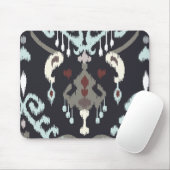 Schickes modernes hellblaues schwarzes ikat mousepad (Mit Mouse)