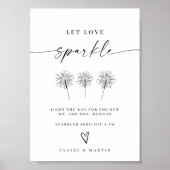 Schickes modernes 'Lasst Liebe funkeln' Hochzeitss Poster (Vorne)