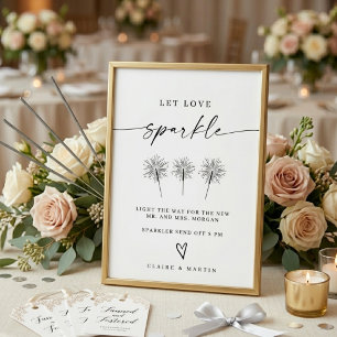 Schickes modernes 'Lasst Liebe funkeln' Hochzeitss Poster