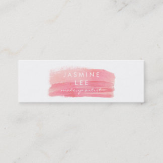 schickes modernes Maskenbildner-Aquarellrosa Mini Visitenkarte