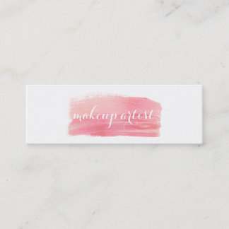 schickes modernes Maskenbildner-Aquarellrosa Mini Visitenkarte