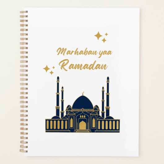 Schickes modernes minimalistisches Ramadan-Grußwor Planer (Vorderseite)