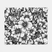 Schickes monochromes Blumenluxus-Muster (1) Fleecedecke (Vorderseite (Horizontal))