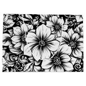 Schickes monochromes Blumenluxus-Muster (1) Große Geschenktüte (Rückseite)