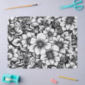 Schickes monochromes Blumenluxus-Muster (1) Seidenpapier (Basteln)