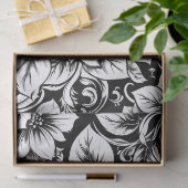 Schickes monochromes Blumenluxus-Muster (1) Seidenpapier (Geschenk)