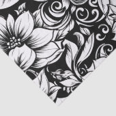 Schickes monochromes Blumenluxus-Muster (1) Seidenpapier (Detail)