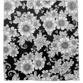 Schickes monochromes Blumenluxus-Muster (2) Duschvorhang (Vorderseite)