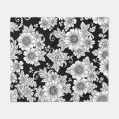 Schickes monochromes Blumenluxus-Muster (2) Fleecedecke (Vorderseite (Horizontal))