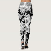 Schickes monochromes Blumenluxus-Muster (2) Leggings (Rückseite)