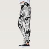 Schickes monochromes Blumenluxus-Muster (2) Leggings (Links)