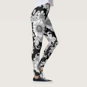 Schickes monochromes Blumenluxus-Muster (2) Leggings (Rechts)