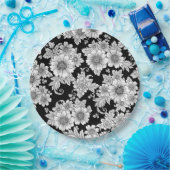 Schickes monochromes Blumenluxus-Muster (2) Pappteller (Party)