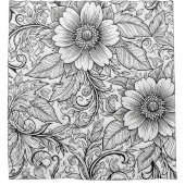 Schickes monochromes Blumenluxus-Muster (3) Duschvorhang (Vorderseite)