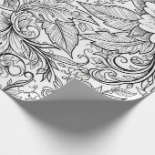 Schickes monochromes Blumenluxus-Muster (3) Geschenkpapier (Ecke)