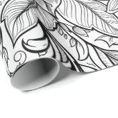 Schickes monochromes Blumenluxus-Muster (3) Geschenkpapier (Rolleneckpunkt)