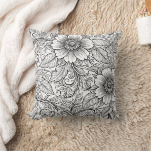 Schickes monochromes Blumenluxus-Muster (3) Kissen