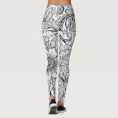 Schickes monochromes Blumenluxus-Muster (3) Leggings (Rückseite)