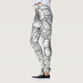 Schickes monochromes Blumenluxus-Muster (3) Leggings (Links)