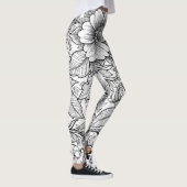 Schickes monochromes Blumenluxus-Muster (3) Leggings (Rechts)