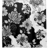 Schickes monochromes Blumenluxus-Muster (4) Duschvorhang (Vorderseite)