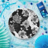 Schickes monochromes Blumenluxus-Muster (4) Pappteller (Party)