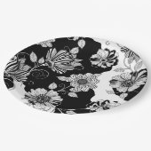 Schickes monochromes Blumenluxus-Muster (4) Pappteller (Schrägansicht)