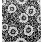 Schickes monochromes Blumenluxus-Muster (5) Duschvorhang (Vorderseite)
