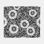 Schickes monochromes Blumenluxus-Muster (5) Fleecedecke (Vorderseite (Horizontal))
