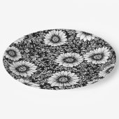 Schickes monochromes Blumenluxus-Muster (5) Pappteller (Schrägansicht)