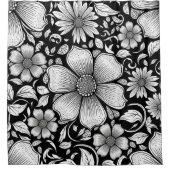 Schickes monochromes Blumenluxus-Muster (6) Duschvorhang (Vorderseite)