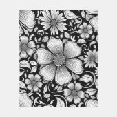 Schickes monochromes Blumenluxus-Muster (6) Fleecedecke (Vorderseite)