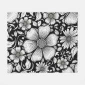 Schickes monochromes Blumenluxus-Muster (6) Fleecedecke (Vorderseite (Horizontal))