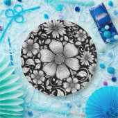 Schickes monochromes Blumenluxus-Muster (6) Pappteller (Party)