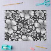Schickes monochromes Blumenluxus-Muster (6) Seidenpapier (Basteln)