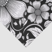 Schickes monochromes Blumenluxus-Muster (6) Seidenpapier (Detail)
