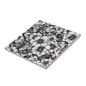 Schickes monochromes Blumenluxusmuster (1) Fliese (Seite)