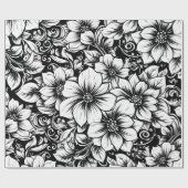 Schickes monochromes Blumenluxusmuster (1) Geschenkpapier (Flach)