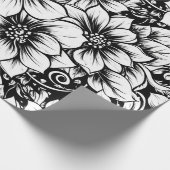 Schickes monochromes Blumenluxusmuster (1) Geschenkpapier (Ecke)