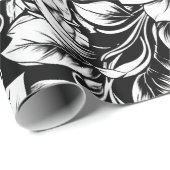 Schickes monochromes Blumenluxusmuster (1) Geschenkpapier (Rolleneckpunkt)