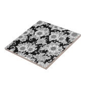 Schickes monochromes Blumenluxusmuster (2) Fliese (Seite)