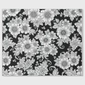 Schickes monochromes Blumenluxusmuster (2) Geschenkpapier (Flach)