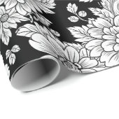 Schickes monochromes Blumenluxusmuster (2) Geschenkpapier (Rolleneckpunkt)