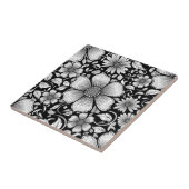 Schickes monochromes Blumenluxusmuster (6) Fliese (Seite)