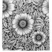 Schickes monochromes Blumenluxusmuster (7) Duschvorhang (Vorderseite)